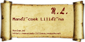 Manácsek Liliána névjegykártya